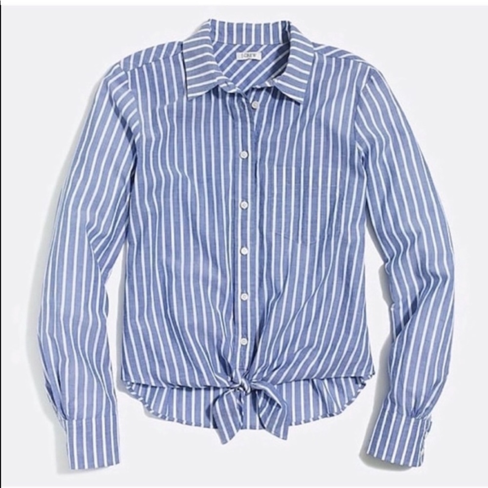 J. Crew Factory • striped tie waist shirt